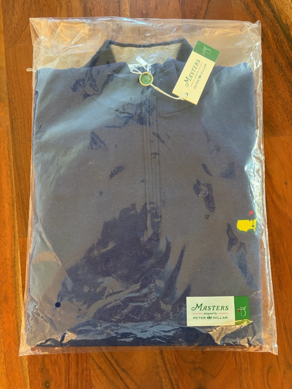 Masters Navy Pullover with Green & Yellow Badge - Masters by Peter Millar